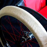 BLACK WHEELCHAIR TIRE COVERS - SLIPPERS manual pair NIP4